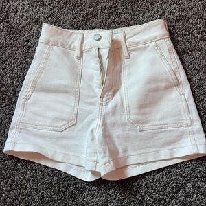 Just Black High Waist White Denim Shorts